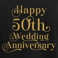 thumbnail image 3 of CafePress - 50Th Wedding Anniversary Gold Retro Typography Pajamas - Women's Short Sleeve Print T-Shirt and Pants Dark Cotton Pajama Set, 3 of 7