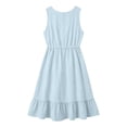 thumbnail image 5 of Eawtki Women's V Neck Sleeveless Midi Dress Elastic Waist Ruffle Hem Loose Fit Casual Summer Dress For Women, 5 of 7