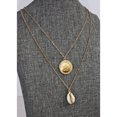 thumbnail image 2 of Double Chain Necklace Orchid Coin Pendant With Cowrie Shell | Saturn Style 18 and 16 Inch Goldtone Chain | Certificate of Authenticity | American Coin Treasures, 2 of 4