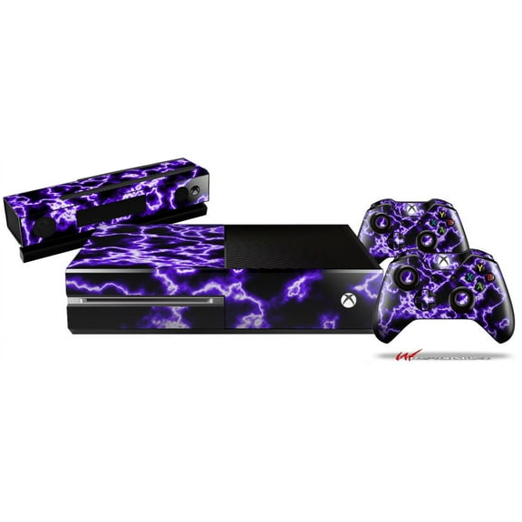 Electrify Purple - Skin Bundle Decal Style Skin fits XBOX One Console Original, Kinect and 2 Controllers (XBOX SYSTEM NOT INCLUDED)