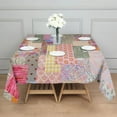 thumbnail image 3 of Pioneer Flower Floral Print Pattern Square Tablecloth,Waterproof Square Table Cover,Wipeable Spillproof Washable Table Cover for Home Kitchen Party Decor 42"X42"(107x107cm), 3 of 6