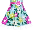 thumbnail image 5 of Girls Dress White Collar Floral Hawaiian Holiday Vintage Sundress 8 Years, 5 of 6