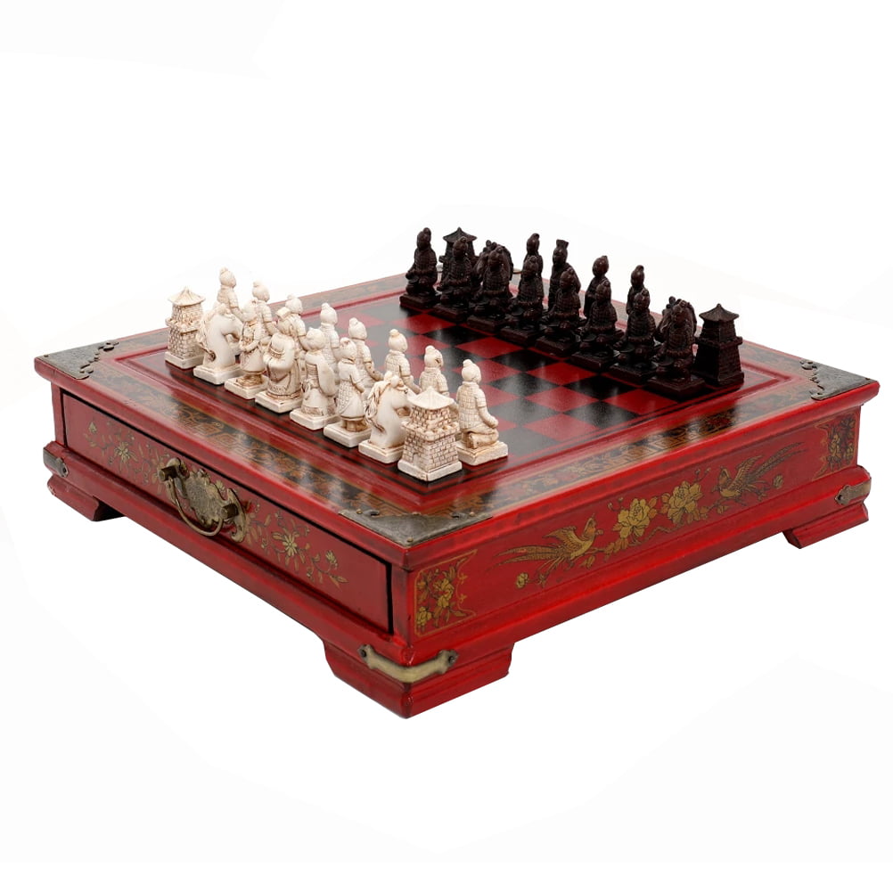 Details about   Classic Chinese Terracotta Warriors Wooden Chessboard Puzzle Characters Chess 