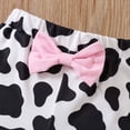 thumbnail image 4 of Hienoo Girls Summer Outfits Cow Letter Print Flutter Sleeve T-Shirt Shorts Set, 4 of 6