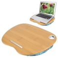 thumbnail image 4 of Cloth Cover Laptop Table, Soft Small In Size Practical Beautiful Laptop Cushion Desk, for Outdoor Travel Office Staff Colorful,Flower-Pattern,Ocean Green, 4 of 7