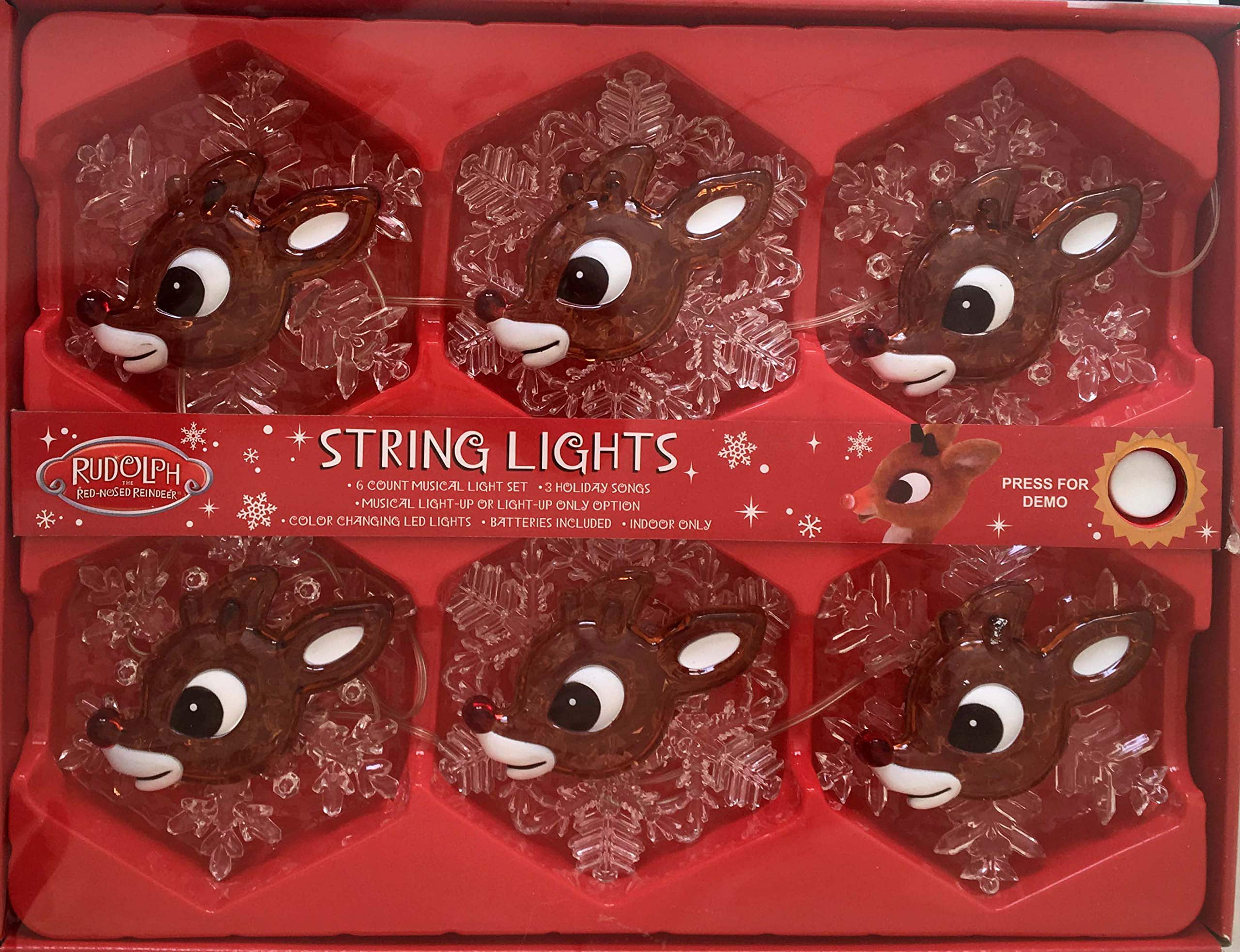 Christmas Holidays 2//Set LIGHTED Santa or Rudolph SNOWFLAKE Color Changing  NEW
