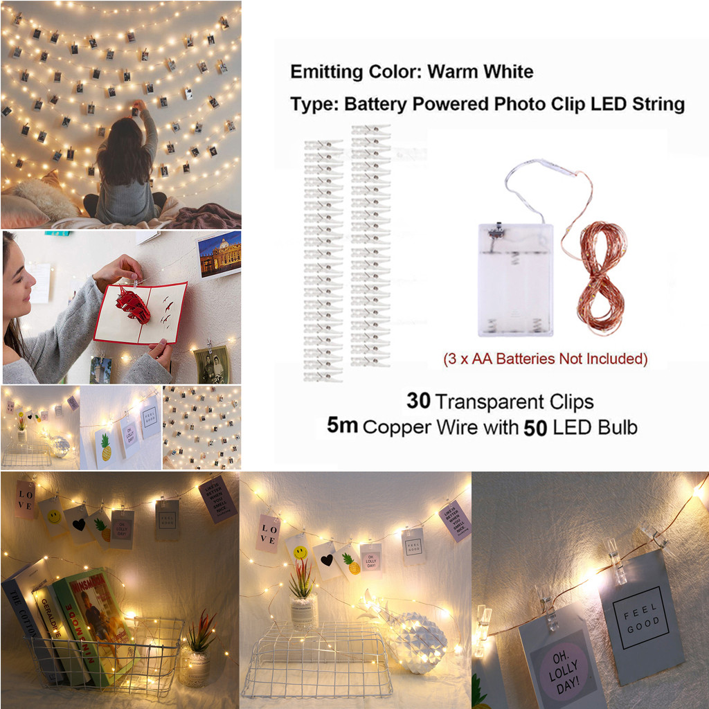 Photo Clip LED String With Clips For Hanging Picture Party Wedding