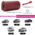 thumbnail image 2 of Ziciner Genuine Leather Steering Wheel Cover, Stitch on Wrap, Breathable Anti-Slip Car Steering Wheel Protector for Max Diameter 15 Inch, DIY Sewing with Needles Thread (Wine Red, Glossy), 2 of 6
