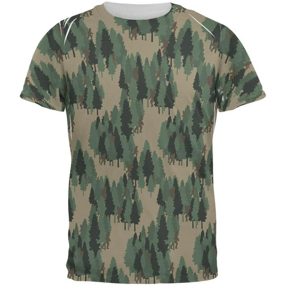 Sasquatch Bigfoot Camo Repeat Pattern All Over Mens T Shirt