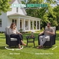 thumbnail image 6 of Clouddwell 7 Pieces Outdoor Patio Furniture Set, Rattan Wicker Sectional Swivel Rocker Chairs Sets with Fire Pit, Off White/Black, 6 of 9