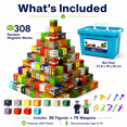 thumbnail image 4 of Magnetic Blocks Building Set 308 Piece STEM Educational Toys ABS Cubes, Magnets Stacking Construction Birthday Gifts for Kids Ages 4-12, 4 of 8