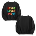 thumbnail image 5 of Jesus Loves Me Sweatshirt,Cute Long Sleeve Oversized Casual Fashion Graphic Pullover Tops For 𝓴𝓲𝓭𝓼, 90cm, 5 of 5