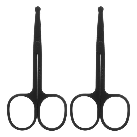 tijeras recortadoras de vello nasal de acero inoxidable, tijeras de precisión con puntas redondeadas, depilación manual para hombres y mujeres.