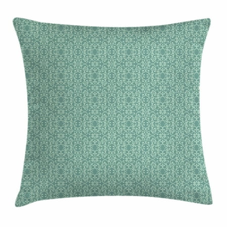 Old Fashioned Patio Lights Green Throw Pillow Cushion Cover, Vintage Style Victorian Garden Pattern Antique Design Old Fashion Ornaments, Decorative Square Accent Pillow Case, 20 X 20 Inches, Turquoise Seafoam, by Ambesonne ()