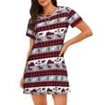 thumbnail image 1 of Fotbe Buffalo Plaid Forest Bata de Dormir para Mujer con Estampado, Camisón de Algodón de Manga Corta, Ropa de Dormir Casual, 1 of 6