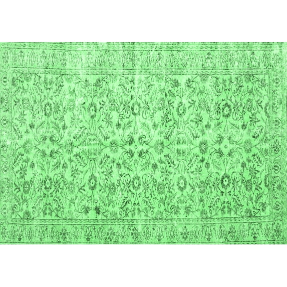 Ahgly Company Indoor Rectangle Persian Emerald Green Traditional Area Rugs, 5' x 8'