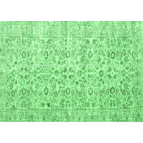 Ahgly Company Indoor Rectangle Persian Emerald Green Traditional Area Rugs, 5' x 7'