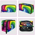 thumbnail image 3 of MUOOUM Pencil Case, Colorful Swirl Rainbow Large Capacity Pencil Pouch Stationery Pen Bag, 3 of 7