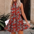 thumbnail image 1 of Weiqiqre Robes pour Femmes 2024 Mode Femmes Robe Décontractée à Imprimé Floral Sans Bretelles à Volants Bandage Rabais, 1 of 6