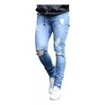 thumbnail image 4 of Auxamy Pantalones Mezclilla Strech De Agujero Para Hombre, 4 of 8