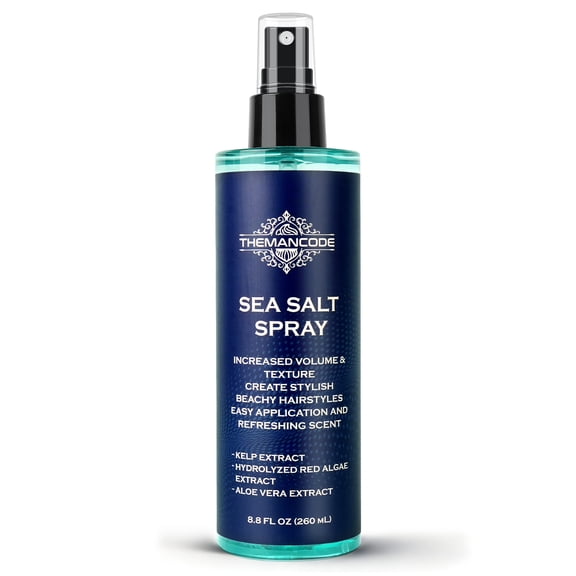 THEMANCODE Sea Salt Spray for Men, Texturizing Hair Spray for Beach Waves and Volume, Hair Styling Spray with Red Algae, Kelp & Aloe Vera, Travel Essentials, Gift for Men, 8.8 fl oz (260 ml)