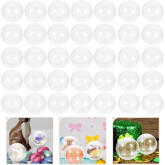 100 Pack Small Round Capsules,Plastic Transparent Balls Round Balls Clear Fillable Grab Balls,1.1 Inch Vending Machine Capsules Empty Plastic Machine Containers for Kids Party Favor Prize