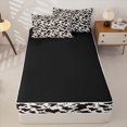 thumbnail image 4 of Erosebridal Classic Cow Hide Spot Zipper Twin Comforter Sets with Fitted Sheet and 2 Pillowcases,Animal Print Zipper Bedding Set For Boys,Black Reversible,4 Pieces, 4 of 7