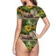 thumbnail image 4 of Easygdp Vintage Wooden Bucket Women'S Waist-Cinching Short-Sleeved Onesie, Olastic Onesiet,Snaps At Bottom,Easy To Put On And Take Off - Xx-Large, 4 of 9