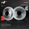 thumbnail image 4 of A-Premium 12.28 inch (312mm) Rear Drilled and Slotted Disc Brake Rotors + Ceramic Pads Kit Compatible with Select Hummer Models - H3 2006-2010 H3T 2009-2010 6-PC Set, 4 of 8