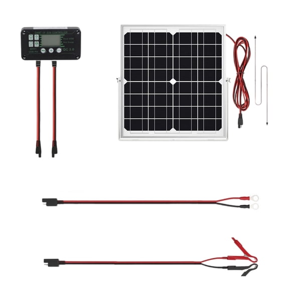 BQBQERT 40W Monocrystalline Solar Panel with Controller, Portable Power for Camping/Home/Car Charging