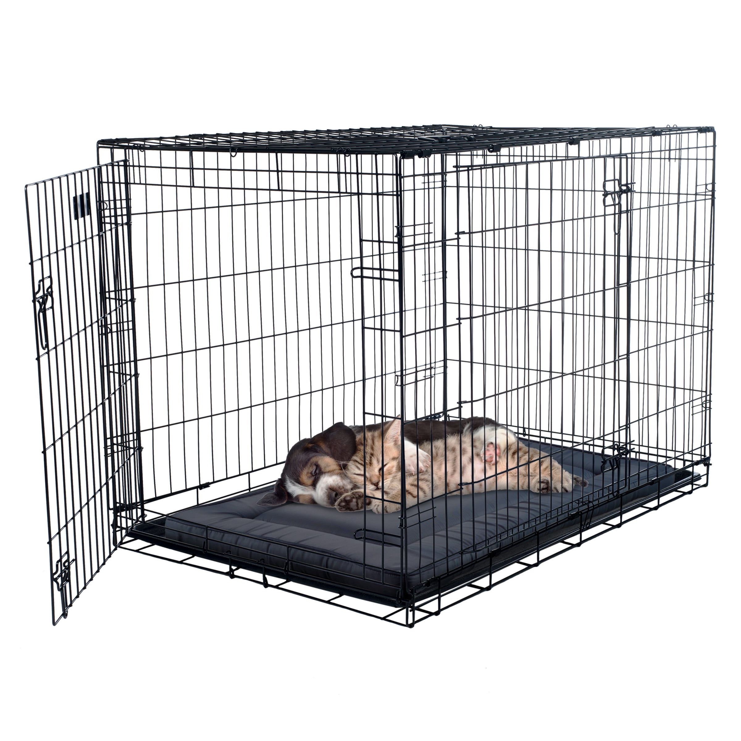 Waterproof Dog Bed - 28x18 Pet Bed with Raised Edge - Easy-To-Clean Multi-Purpose Crate Mat for Home and Car Travel by PETMAKER (Navy)