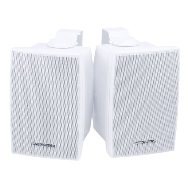 Monoprice 2Way Indoor/Outdoor Weatherproof Speakers 5.25in (Pair), 40W Nominal, 80W Max, Easy