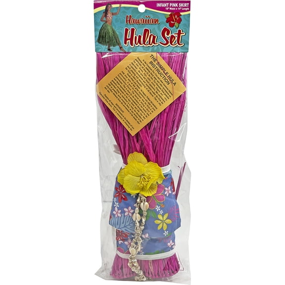 The Islander Group Infant Hawaiian Hula Skirt Set, Pink