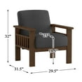 thumbnail image 7 of Amerllia Dark Gray Fabric Upholstery Solid Wood Accent Chair, 7 of 7