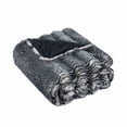 thumbnail image 5 of Home Soft Things Thick Stripe Faux Fur Throw Blanket with Micromink Back, Luxury Soft Cozy Plush Fluffy Fuzzy Reversible Thick Warm Throw Blanket, 50x60 inches, Black, 5 of 9
