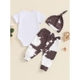 thumbnail image 4 of Bagilaanoe 3pcs Newborn Baby Boys Summer Outfits Pants Set Letters Short Sleeve Romper Tops + Leggings + Hat 3M 6M 12M Infant Casual Clothes, 4 of 7