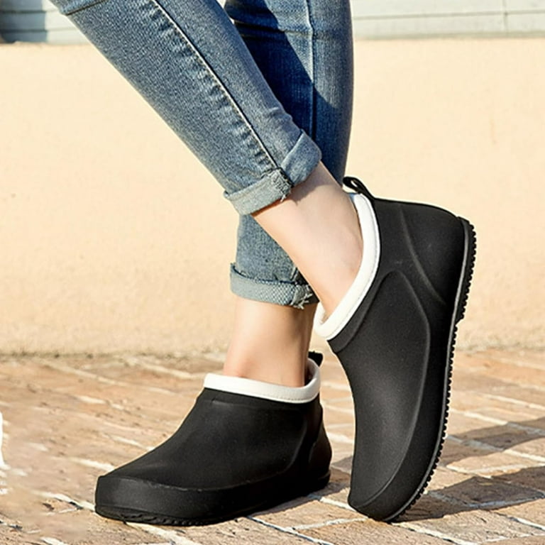Womens Rain Boots Waterproof Outdoor Chelsea Boots Lightweight Rubber Platform Garden Shoes Anti slipping Adult