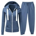 thumbnail image 3 of Womens Sweat Suits Two Piece Hoodie Sweatshirt Wide Leg Sweatpants Loungewear Sets Winter Clothing Comfy Clothes for Women, 3 of 3