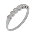 thumbnail image 1 of LBG British Made 9k White Gold Cultured Pearl & Opal Womens Promise Ring - 33 size options - Size 6, 1 of 9