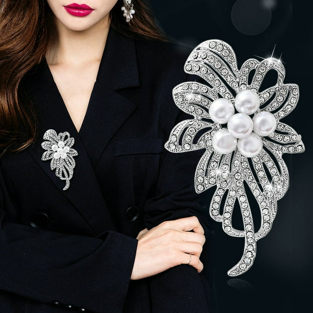 Broche Ramo Accesorios Ropa Mujer Negocios Broche De Diamantes De Imitación Broche Broches De Flores para Mujer Rojo Verde