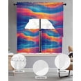 thumbnail image 2 of Blue Pink Orange Abstract Swag Kitchen Curtains Sets for Windows 24 Inch Length, Watercolor Water Ripple Short Window Curtain Panels Swags Valances and Tiers 3 Piece Set for Cafe/Dining Room, 2 of 5