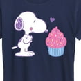 thumbnail image 3 of Peanuts - Snoopy Heart Cupcake - Women's Short Sleeve Graphic T-Shirt, 3 of 6