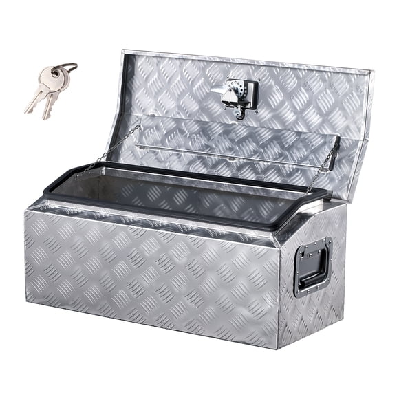 VEVOR 30"x13"x13" Heavy Duty Aluminum Truck Bed Tool Box for Pickup RV Silver