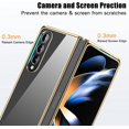 thumbnail image 3 of Compatible with Samsung Galaxy Z Fold 4 Folding Dual Screen Cell Basic Case [with Hinge Protection] [Shockproof Protective] Semi-Auto Mobile Cover Electroplating Transparent Bumper Protector-Gold, 3 of 7