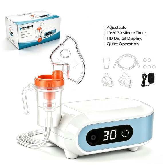 AJZIOJIRO Mini Steam Inhaler Portable Cool Mist Humidifier With Timer, With Mask And Mouthpiece For Home Travel