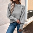 thumbnail image 3 of RYDCOT Women's Pullover Sweaters for Fall Women Casual Fashion Pullover Long Sleeve Round-Neck Knitted Sweater Tops Sale or Clearance, 3 of 7