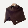 thumbnail image 4 of RUISINERY Elegant Faux Wool Shawl with Split Designs for Women Turtleneck Asymmetrical Knitted Shoulder Wrap Scarf Capelet Ponchos, 4 of 8