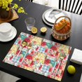 thumbnail image 3 of Pioneer Flower Floral Print Pattern Summer Placemats Table Placemats Set Of 6-Linen Kitchen Washable Placemats Table Mats 12x18 Inch Non-Slip Heat Resistant, 3 of 5
