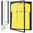 thumbnail image 4 of KFFKFF Lockable Jersey Frame Display, 23.3x31.2x1.5 inches, Spacious Sports Uniform Shadow Box with PC Glass for 98% UV Shielding, Includes Hangers, Suitable for Baseball, Basketball, Football, 4 of 9