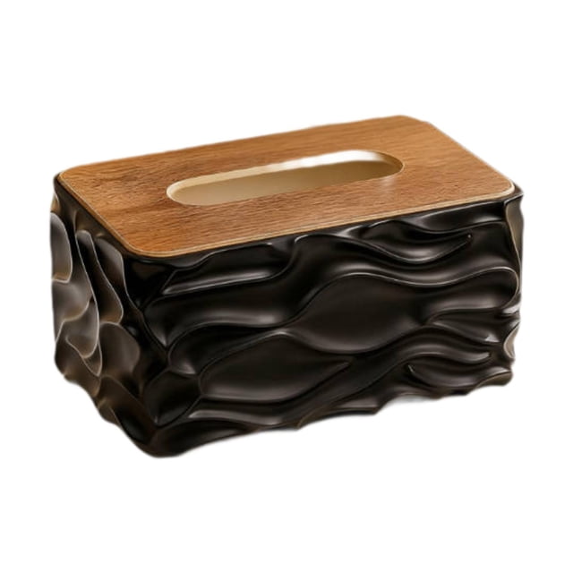 Elegante y moderno porta servilletas rectangular para encimera de cocina. Negro